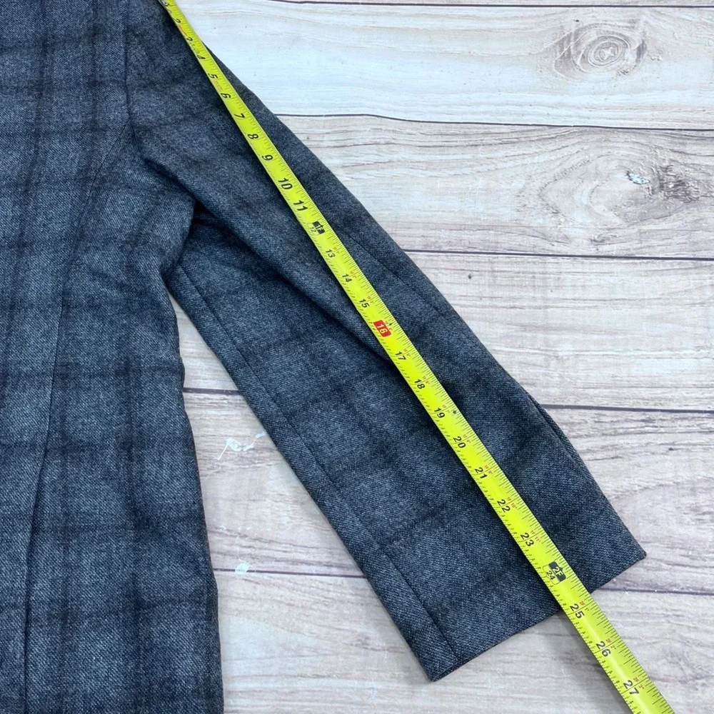 Joseph Abboud Sport Coat 46R Charcoal‎ Grey Wool Cashmere E. Thomas Plaid Blazer